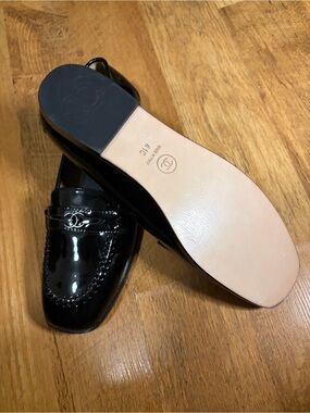 CHANEL Women's Black Patent Loafers